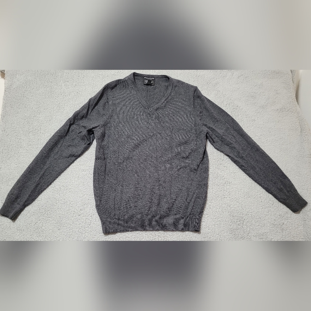 Nordstrom Men's Shop 100% Merino Wool Gray Long Sleeve Sweater Large